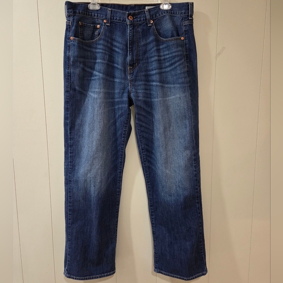 Daniel Cremieux Premium Blue Relaxed Jeans with Vintage Wash, 38x30 - Picture 1 of 7